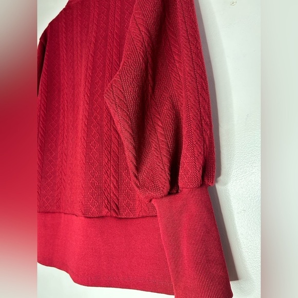 Vintage 90’s Mockneck Ribbed Banded Textured Sweater  Parker & Quinn Size Medium - Picture 3 of 6